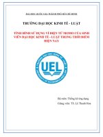 TÌNH HÌNH sử DỤNG ví điện tử MOMO của SINH VIÊN đại học KINH tế   LUẬT TRONG THỜI điểm HIỆN NAY 