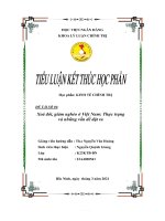 (TIỂU LUẬN) đề tài số  xoá đói, giảm nghèo ở việt nam thực trạng và những vấn đề đặt ra 