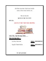 (TIỂU LUẬN) báo cáo bộ môn QUẢN lý dự án CNTT đề tài QUẢN lý THƯ VIỆN NHÀ TRƯỜNG 