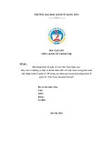 (TIỂU LUẬN) hội nhập kinh tế quốc tế của việt nam hiện nay  hãy chỉ ra những cơ hội và thách thức đối với việt nam trong bối cảnh hội nhập kinh tế quốc tế  để nâng cao hiệu quả 