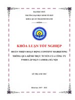 Khóa luận tốt nghiệp hoàn thiện hoạt động content marketing thông qua kênh trực tuyến của công ty TNHH lắp đặt camera hà nội 