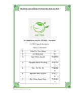 (TIỂU LUẬN) MARKETING MẠNG xã hội tên thương hiệu an trà 