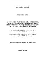 LUẬN VĂN THẠC SĨ ÁP DỤNG PHÁP LUẬT TRONG KIỂM sát điều TRA tội GIAO cấu với NGƯỜI từ đủ 13 TUỔI đến dLUẬN VĂN ưới 16 TUỔI
