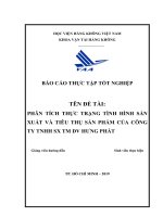 Báo cáo thực tập tốt nghiệp phân tích thực trạng tình hình sản xuất và tiêu thụ sản phẩm của công ty TNHH sản xuất thương mại dịch vụ hưng phát 