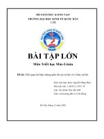 (TIỂU LUẬN) bài tập lớn môn triết học mác lênin đề tài mối quan hệ biện chứng giữa tồn tại xã hội và ý thức xã hội  