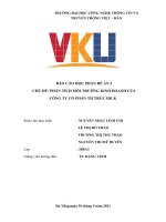(TIỂU LUẬN) báo cáo học PHẦN đề án 2 CHỦ đề PHÂN TÍCH môi TRƯỜNG KINH DOANH của CÔNG TY cổ PHẦN TH TRUE MILK 