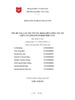 (TIỂU LUẬN) đề tài các yếu tố tác ĐỘNG đến CÔNG tác tổ CHỨC của DOANH NGHIỆP HIỆN NAY 