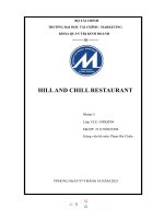 (TIỂU LUẬN) HILL AND CHILL RESTAURANT 