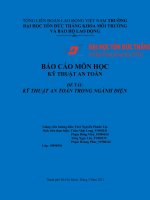 (TIỂU LUẬN) báo cáo môn học kỹ THUẬT AN TOÀN đề tài kỹ THUẬT AN TOÀN TRONG NGÀNH điện 