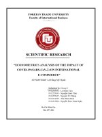 (TIỂU LUẬN) ECONOMETRICS ANALYSIS OF THE IMPACT OF COVID 19 (SARS cov 2) ON INTERNATIONAL e COMMERCE 
