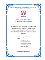 TƯ TƯỞNG HCM về NHÀ nước của NHÂN dân DO NHÂN dân vì NHÂN dân và vận DỤNG TRONG VIỆC xây DỰNG NHÀ nước PHÁP QUYỀN xã hội CHỦ NGHĨA TRONG GIAI đoạn HIỆN NAY 