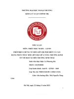 (TIỂU LUẬN) PHÉP BIỆN CHỨNG về mối LIÊN hệ PHỔ BIẾN và vận DỤNG PHÂN TÍCH mối LIÊN hệ GIỮA TĂNG TRƯỞNG KINH tế với bảo vệ môi TRƯỜNG SINH THÁI 