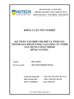 Khóa luận kế toán tập hợp chi phí và tính giá thành sản phẩm cống tại công ty TNHH xây dựng công trình hùng vương 