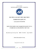 (TIỂU LUẬN) phân tích chiến lược marketing quốc tế của starbucks tại thị ng vi   trườ ệt nam 