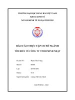 (TIỂU LUẬN) báo cáo THỰC tập cơ sở NGÀNH tìm HIỂU về CÔNG TY TNHH MINH NHẬT 