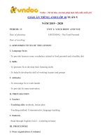 giao an tieng anh lop 10 tuan 5 sach moi 