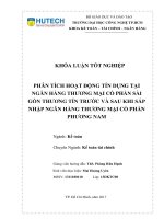 Khóa luận phân tích hoạt động tín dụng tại ngân hàng TMCP sài gòn thương tín trước và sau khi sáp nhập ngân hàng TMCP phương nam 