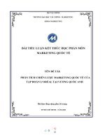 (TIỂU LUẬN) PHÂN TÍCH CHIẾN lược MARKETING QUỐC tế của tập đoàn L’ORÉAL tại VƯƠNG QUỐC ANH 