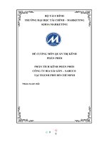 (TIỂU LUẬN) PHÂN TÍCH KÊNH PHÂN PHỐI CÔNG TY BIA sài gòn – SABECO tại THÀNH PHỐ hồ CHÍ MINH 