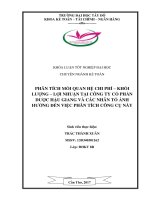 Khóa luận phân tích mối quan hệ chi phí – khối lượng – lợi nhuận tại công ty cổ phần dược hậu giang và các nhân tố ảnh hưởng đến việc phân tích công cụ này 