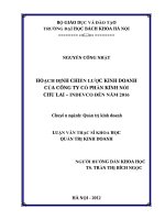 Hoạch định chiến lược kinh doanh của Công ty cổ phần kính nổi Chu Lai  Indevco đến năm 2016