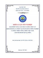 Giải pháp nâng cao chất lượng cho vay khách hàng cá nhân tại ngân hàng nông nghiệp và phát triển nông thôn việt nam   CN huyện lệ thủy tỉnh quảng bình 
