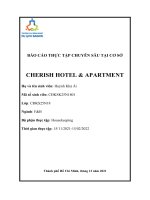 (TIỂU LUẬN) báo cáo THỰC tập CHUYÊN sâu tại cơ sở CHERISH HOTEL  APARTMENT 