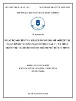 Khóa luận hoạt động cho vay khách hàng doanh nghiệp tại ngân hàng thương mại cổ phần đầu tư và phát triển việt nam chi nhánh TP hồ chí minh 
