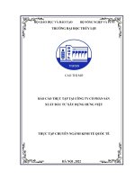 (TIỂU LUẬN) báo cáo THỰC tập tại CÔNG TY cổ PHẦN sản XUẤT đầu tư xây DỰNG HƯNG VIỆT 