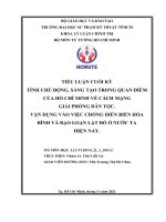 TÍNH CHỦ ĐỘNG, SÁNG tạo TRONG QUAN điểm của hồ CHÍ MINH về CÁCH MẠNG GIẢI PHÓNG dân tộc  vận DỤNG vào VIỆC CHỐNG DIỄN BIẾN hòa BÌNH và bạo LOẠN lật đổ ở nước TA HIỆN NAY  