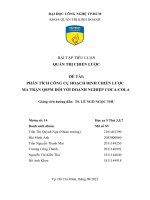 ĐỀ tài PHÂN TÍCH CÔNG cụ HOẠCH ĐỊNH CHIẾN lược MA TRẬN QSPM đối với DOANH NGHIỆP COCA COLA 