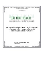 (TIỂU LUẬN) KHẢO sát CHIỀU CAO cân NẶNG của SINH VIÊN y KHOA năm NHẤT TRƢỜNG đh KTYD đà NẴNG 