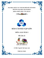 BÁO cáo bài tập lớn môn GIẢI TÍCH 2 đề tài 12 