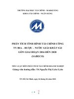 (TIỂU LUẬN) PHÂN TÍCH TÌNH HÌNH tài CHÍNH CÔNG TY BIA – rượu – nước GIẢI KHÁT sài gòn GIAI đoạn 2016 đến 2020 (SABECO) 