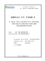 Khóa luận tốt nghiệp quản trị rủi ro tín dụng tại ngân hàng nông nghiệp và phát triển nông thôn   chi nhánh đông sài gòn 