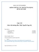 (TIỂU LUẬN) báo cáo THÍ NGHIỆM KIỂM CHỨNG các MẠCH ỨNG DỤNG DÙNG OP AMP 