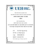 (TIỂU LUẬN) lý luận kết hợp các mặt đối lập và vận dụng vào việc giải quyết mâu thuẫn nảy sinh 