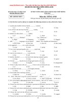 bo de on thi vao lop 10 mon tieng anh co dap an 