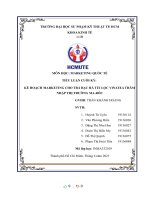(TIỂU LUẬN) kế HOẠCH MARKETING CHO TRÀ bạc hà túi lọc VINATEA THÂM NHẬP THỊ TRƯỜNG MA rốc 
