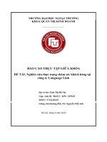 (TIỂU LUẬN) báo cáo THỰC tập GIỮA KHÓA đề tài nghiên cứu thực trạng chăm sóc khách hàng tại công ty language link 