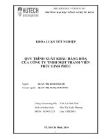 Khóa luận tốt nghiệp quy trình xuất khẩu hàng hóa của công ty TNHH một thành viên phúc linh phúc 