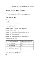 (TIỂU LUẬN) báo cáo THỰC HIỆN đồ án CHUYÊN NGÀNH 2 THIẾT lập các THÔNG số CHÍNH PA 