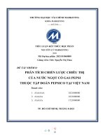 (TIỂU LUẬN) PHÂN TÍCH CHIẾN lược CHIÊU TH ị của nước NGỌT có GAS PEPSI THUỘC tập đoàn PEPSICO tại VIỆT NAM 