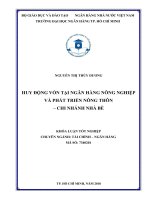 Khóa luận tốt nghiệp huy động vốn tại ngân hàng nông nghiệp và phát triển nông thôn chi nhánh nhà bè 