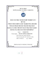 (TIỂU LUẬN) PHÂN TÍCH CHIẾN lược MARKETING MIX đối với sản PHẨM TRUYỆN TRANH NHẬT bản MANGA và TIỂU THUYẾT NGẮN NHẬT bản LIGHT NOVEL của NHÀ XUẤT bản KIM ĐỒNG 