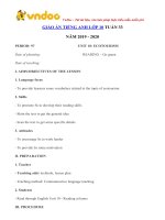 giao an tieng anh lop 10 tuan 33 sach moi 