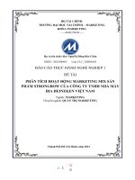 (TIỂU LUẬN) PHÂN TÍCH MARKETING MIX s HOẠT ĐỘNG ản PHẨ ủ m STRONGBOW c a CÔNG TY TNHH NHÀ máy BIA HEINEKEN VI t NAM 