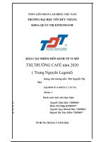 (TIỂU LUẬN) báo cáo NHÓM môn KINH tế VI mô THỊ TRƯỜNG CAFÉ năm 2020 ( trung nguyên legend) 