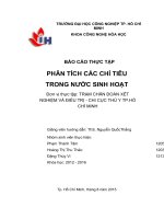 (TIỂU LUẬN) báo cáo THỰC tập PHÂN TÍCH các CHỈ TIÊU TRONG nước SINH HOẠT đơn vị thực tập TRẠM CHẨN đoán xét NGHIỆM và điều TRỊ 