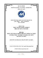 (TIỂU LUẬN) PHÂN TÍCH HOẠT ĐỘNG TRUYỀN THÔNG s n ự KIỆ l l ễ KHAI mạc  ễ hội văn hóa, DU LỊCH MƯỜNG lò 2019 